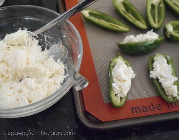 Low Carb Halloween Jalapeño Poppers - fun party snacks that look like mummies!