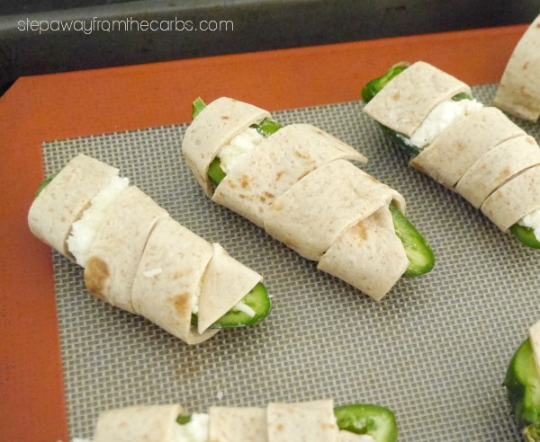 Low Carb Halloween Jalapeño Poppers - fun party snacks that look like mummies!