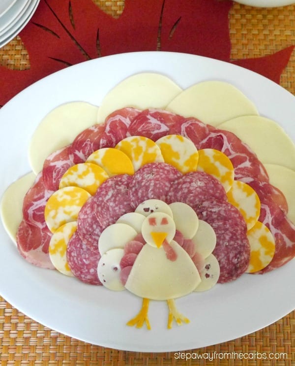 zero carb platter shaped like a turkey