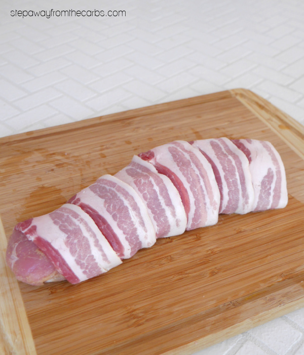 Bacon-Wrapped Pork Tenderloin - a delicious recipe that is very low in carbohydrates!