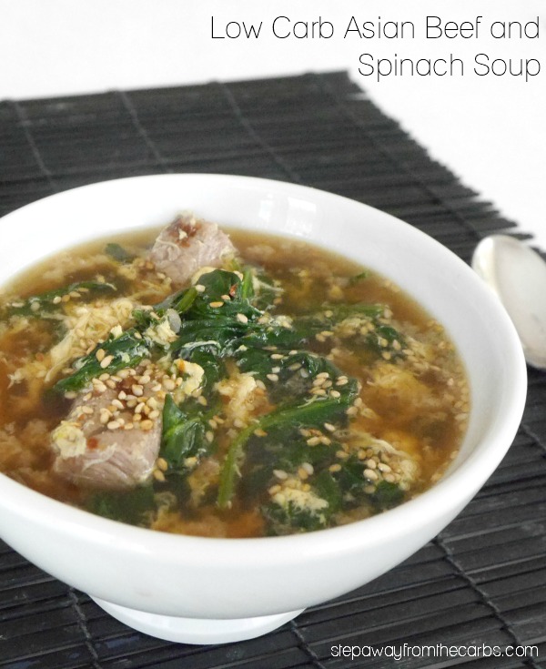 Low Carb Asian Beef and Spinach Soup - a fantastic healthy soup for lunch or as an appetizer