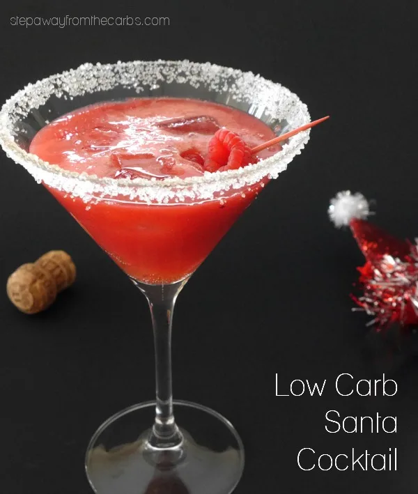 Low Carb Santa Cocktail - a sugar-free fruity festive drink! Low Carb Santa Cocktail - a sugar-free fruity festive drink!