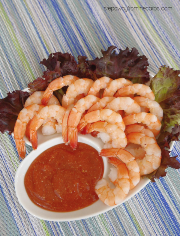 Low Carb Cocktail Sauce that's perfect for shrimp - and just two ingredients! Sugar free recipe.