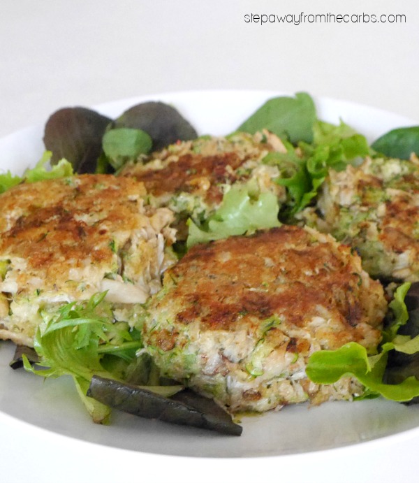 Low Carb Zucchini Crab Cakes - perfect for lunch or an appetizer! Gluten free and keto recipe.