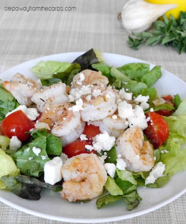 Greek Shrimp with Feta - a low carb salad recipe for lunch or an appetizer