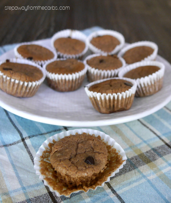 Low Carb Double Chocolate Mini Muffins - a sugar free, keto, and gluten free recipe!