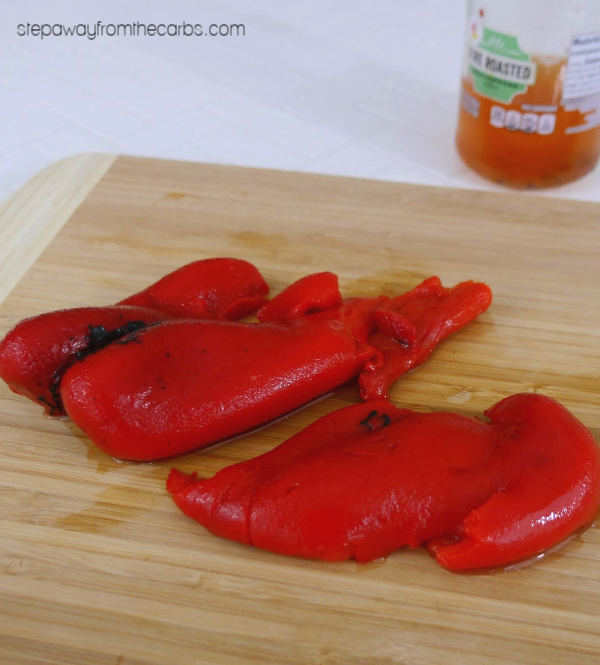 Low Carb Roasted Red Pepper Sauce - perfect for serving with chicken or fish!