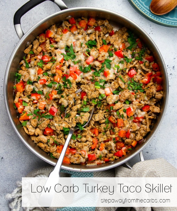 Low Carb Turkey Taco Skillet - an easy Mexican recipe with ground turkey and bell peppers