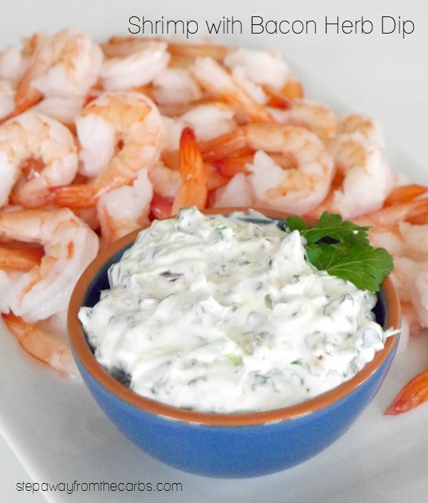 Shrimp with Bacon Herb Dip - easy low carb appetizer recipe
