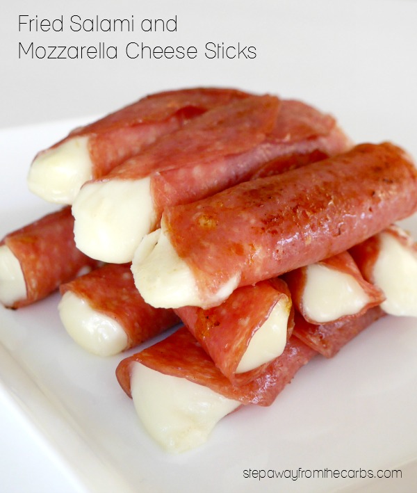 Fried Salami and Mozzarella Cheese Sticks - low carb snack recipe