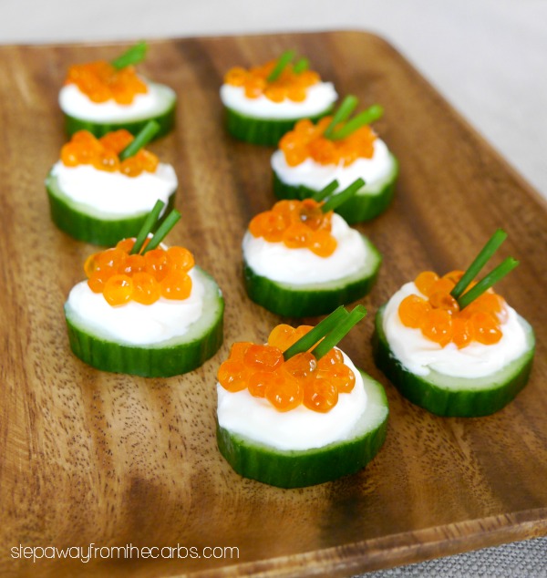 Caviar and Cucumber Bites - low carb appetizer