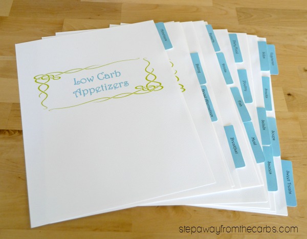Low Carb Recipe Binder - get your recipes organized with this printable set!