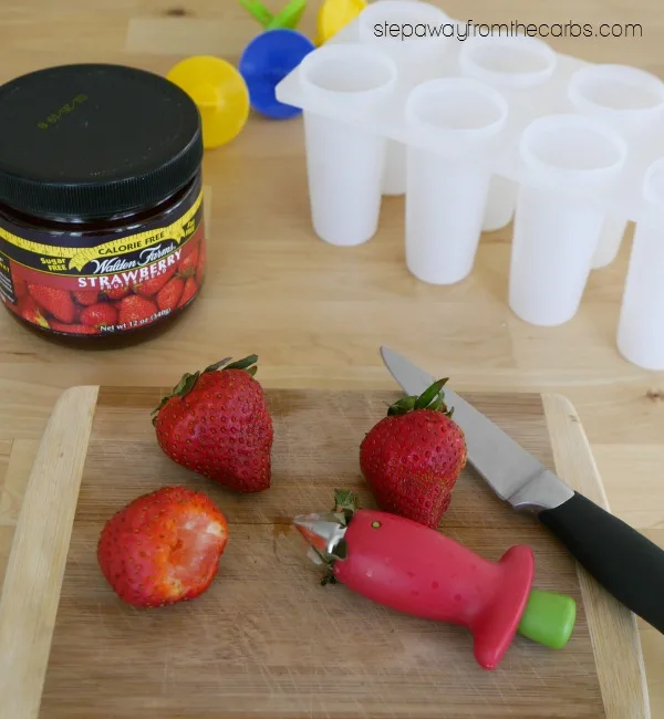 Low Carb Strawberry Pops - sugar free recipe