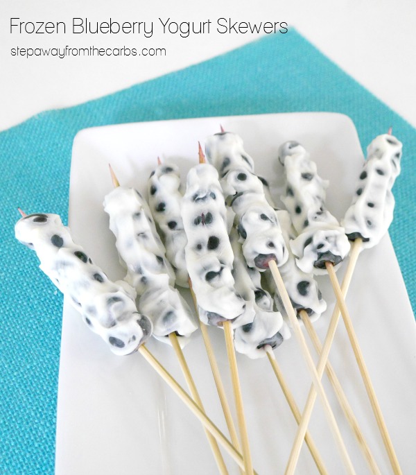 Frozen Blueberry Yogurt Skewers - low carb and sugar free recipe