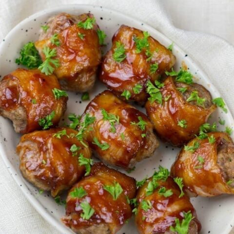 Low Carb Bacon Wrapped Meatballs