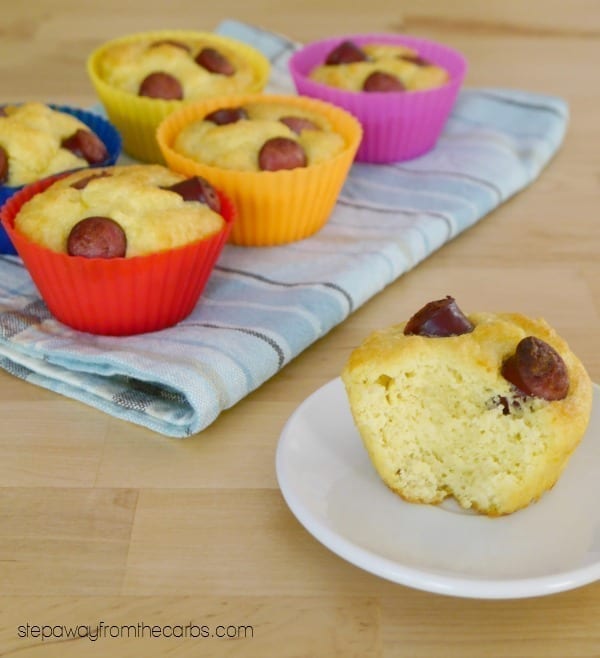 Low Carb Corn Dog Muffins - a delicious snack recipe! Keto and gluten free.