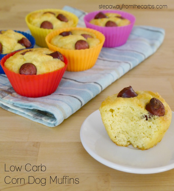 Low Carb Corn Dog Muffins - a delicious snack recipe! Keto and gluten free.