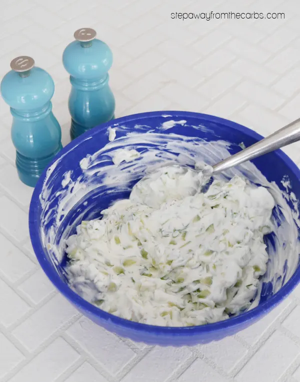 Low Carb Tzatziki - a traditional Greek dip made from yogurt, cucumber, and dill!