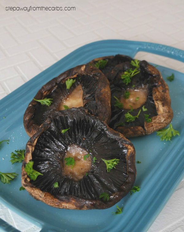 Grilled Portabella Mushrooms - easy low carb and low carb side dish for the grill!