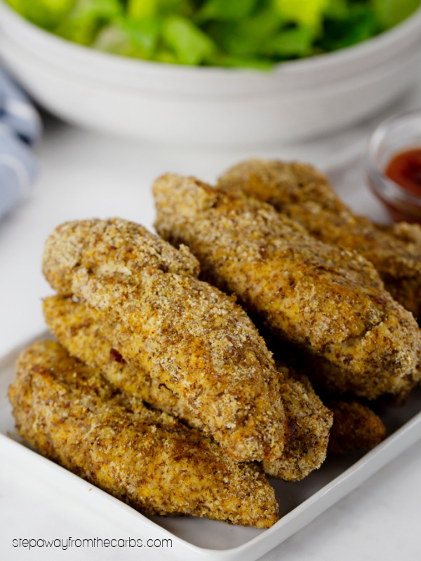 Low Carb Chicken Tenders - perfect for the whole family. Keto and gluten free recipe - with video tutorial!