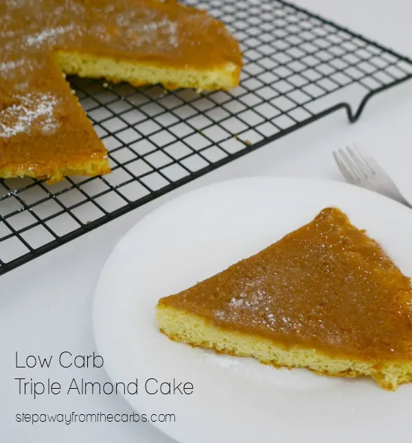 Low Carb Triple Almond Cake - sugar free, gluten free, and keto recipe Low Carb Triple Almond Cake - sugar free, gluten free, and keto recipe