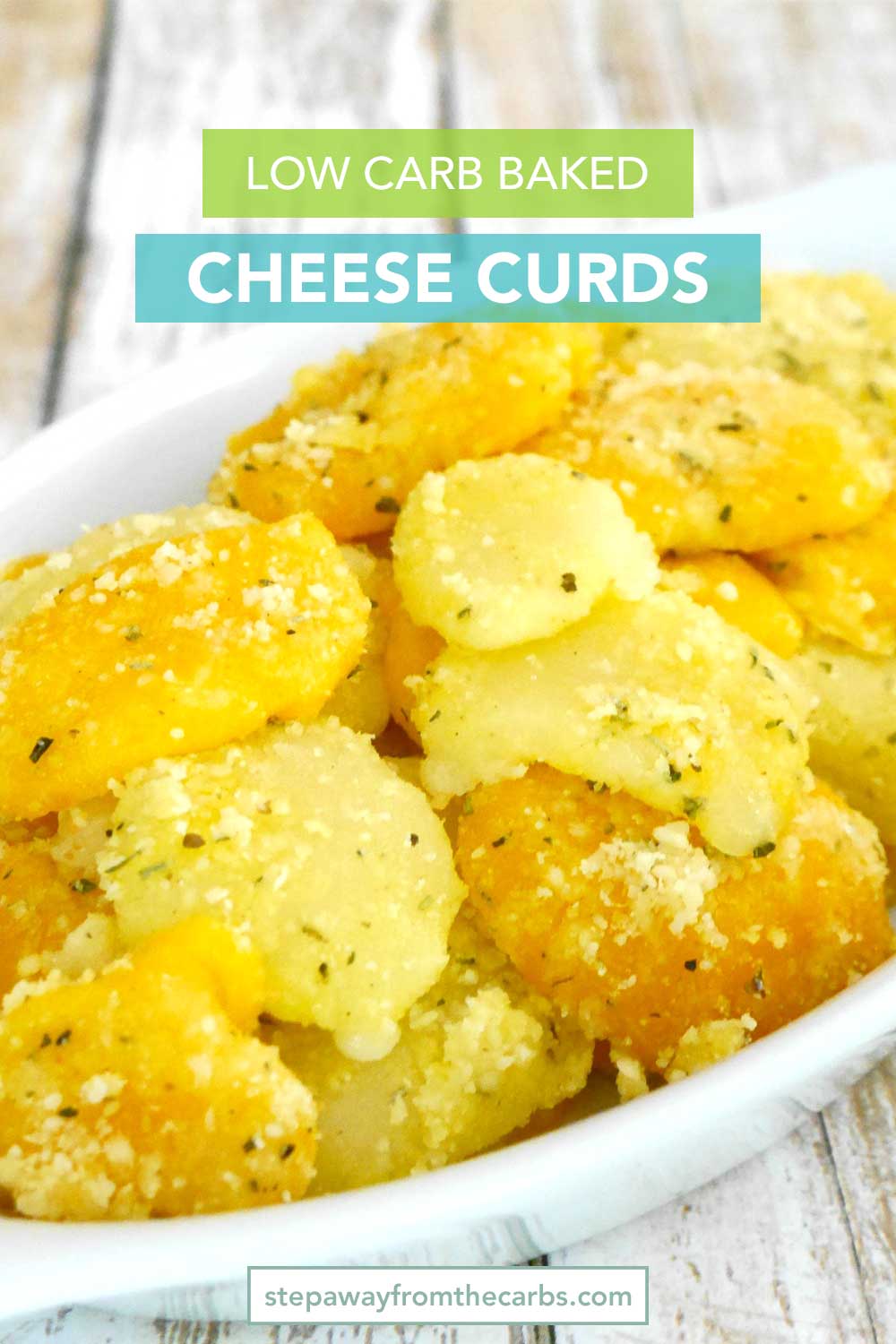 Low Carb Baked Cheese Curds - a snack for sharing! Keto, LCHF, and gluten free recipe. 