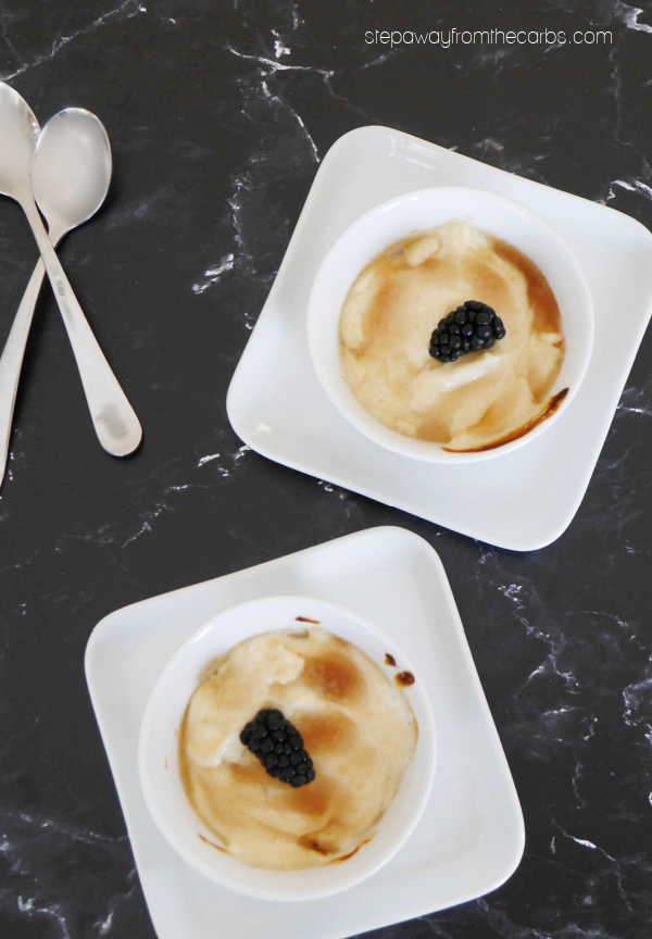 Warm Blackberry Yogurt Dessert - low carb and sugar free recipe with just three ingredients!