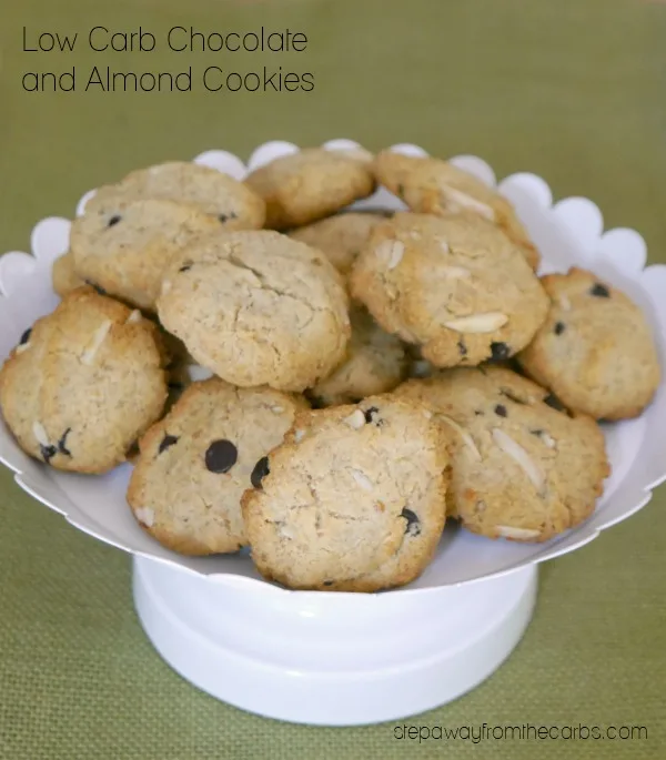 Low Carb Chocolate and Almond Cookies - sugar free and gluten free recipe!
