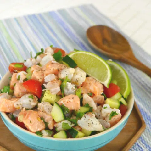 Low Carb Shrimp and Salmon Ceviche