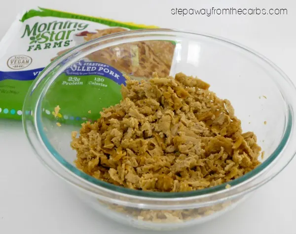 Low Carb Vegetarian Pulled Pork Tacos - a review of a new product from MorningStar Farms®