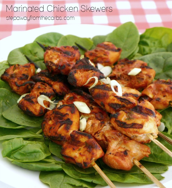 Marinated Chicken Skewers - a low carb recipe perfect for grilling!