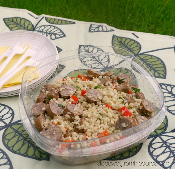 Low Carb Italian Sausage and Cauliflower Salad - a tasty side dish for the summer