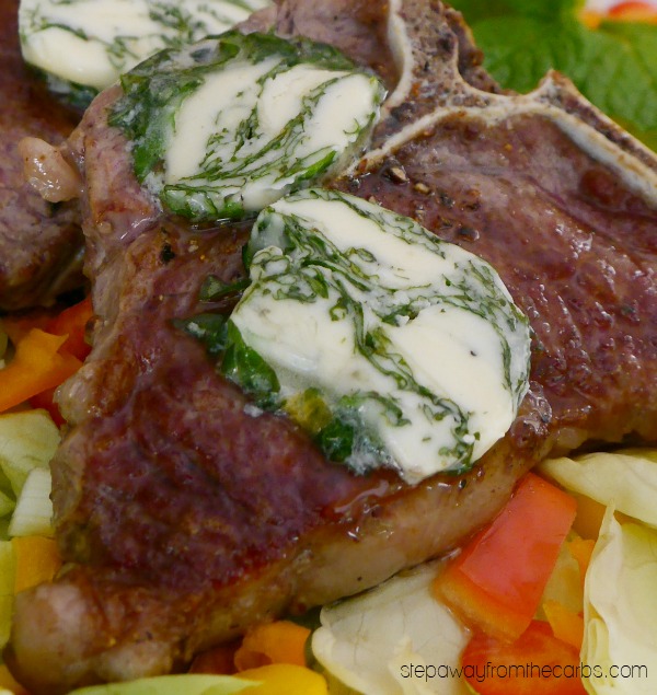 Lamb Chops with Mint and Basil Butter - low carb entree recipe