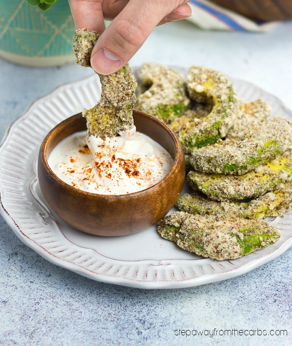 Low Carb Avocado Fries - super tasty appetizer, snack, and party food recipe with video tutorial
