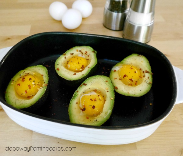 Baked Avocados with Eggs - low carb breakfast or lunch recipe!