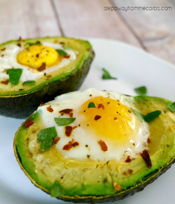 Baked Avocados with Eggs - low carb breakfast or lunch recipe!