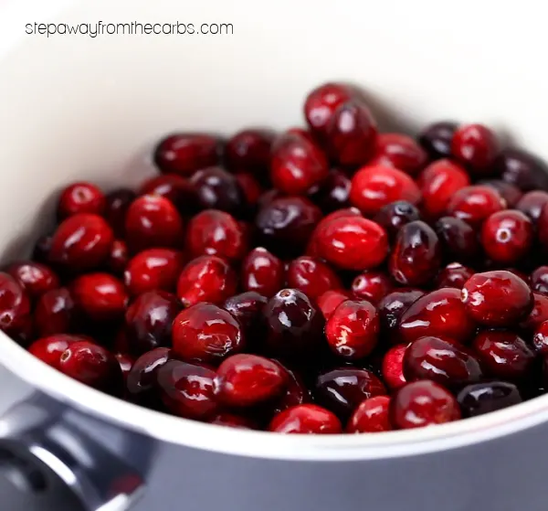 Low Carb Cranberry Sauce - a keto and sugar free condiment for Thanksgiving or Christmas!