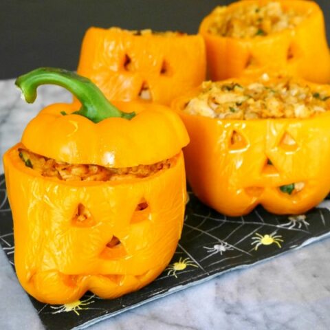 Halloween Stuffed Peppers (Low Carb)