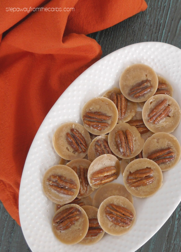 Low Carb Pecan Caramel Bites - buttery and crunchy sugar free treats!