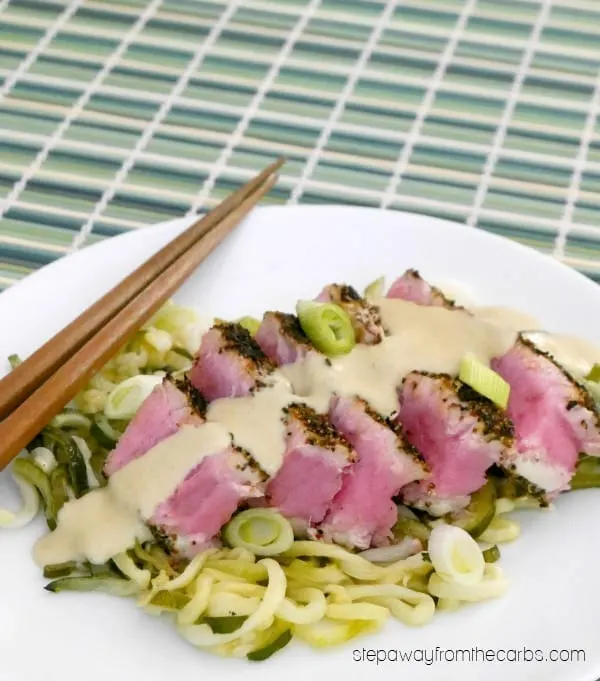 Tuna Steaks with Low Carb Wasabi Sauce - an entree recipe that packs a punch!