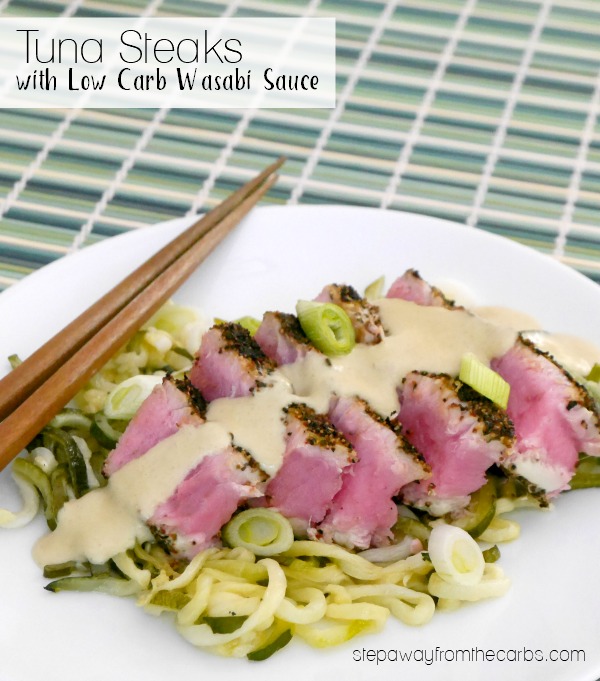 Tuna Steaks with Low Carb Wasabi Sauce - an entree recipe that packs a punch!