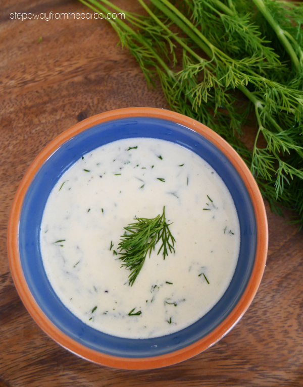 Keto Creamy Dill Sauce - an easy sauce that's great with chicken, fish, or low carb veggies!
