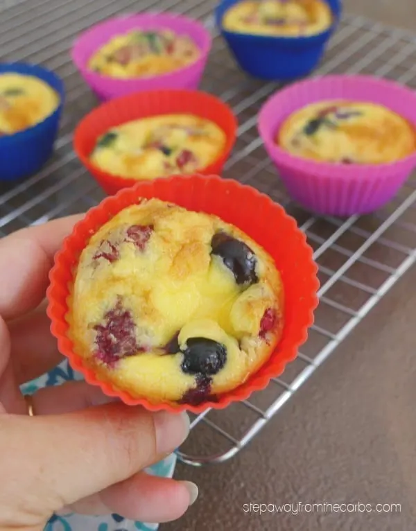 Low Carb Berry Breakfast Muffins - sugar free, gluten free, and keto friendly recipe