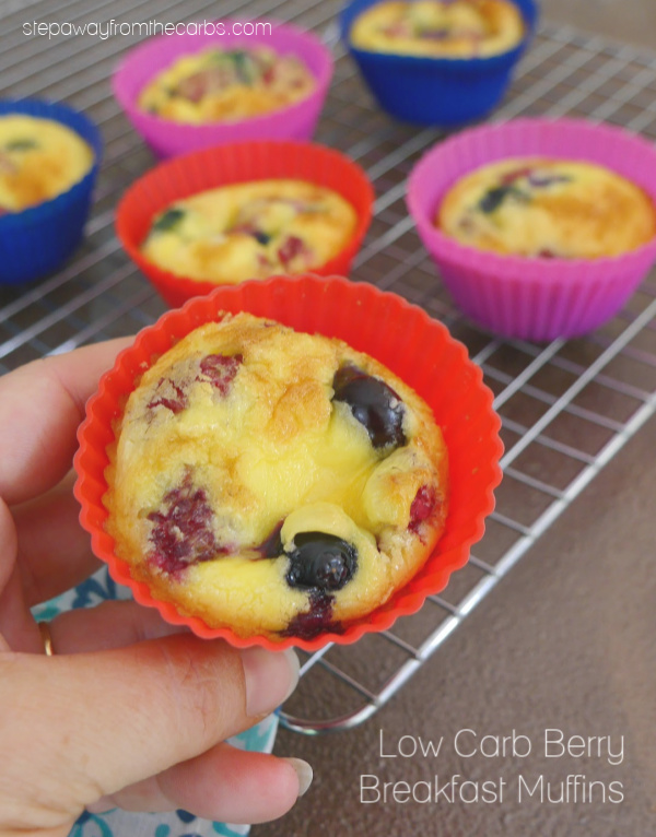 Low Carb Berry Breakfast Muffins - sugar free, gluten free, and keto friendly recipe
