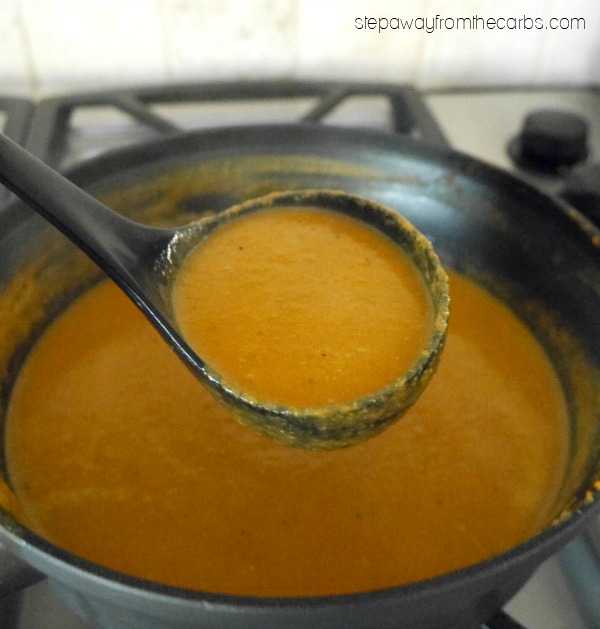 Low Carb Pumpkin Soup with Indian Spices - perfect for a Thanksgiving appetizer!