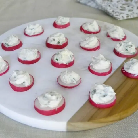 Radish and Creamy Anchovy Canapés