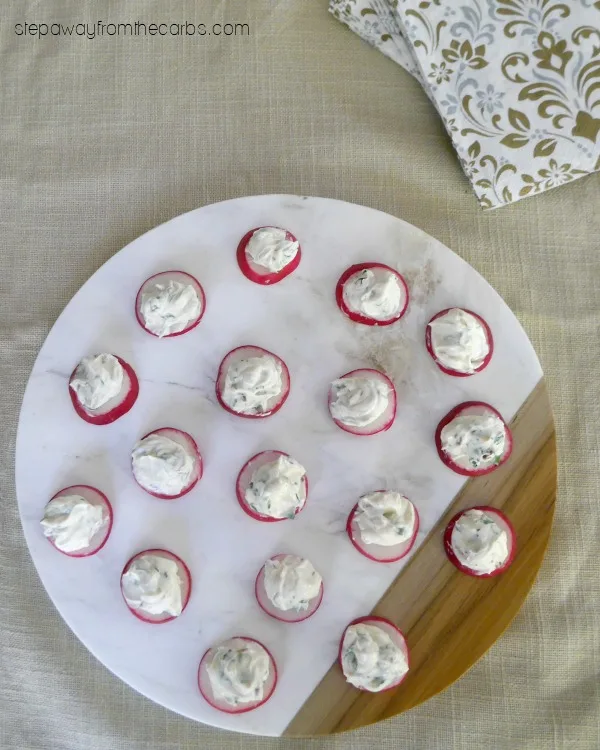 Radish and Creamy Anchovy Canapés - low carb finger food for entertaining!