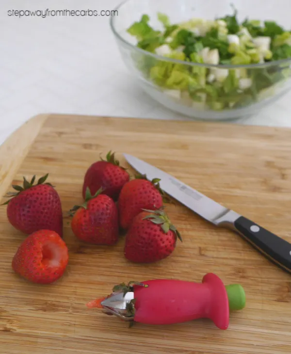 Low Carb Jicama and Strawberry Salad - a light and refreshing summer side dish recipe