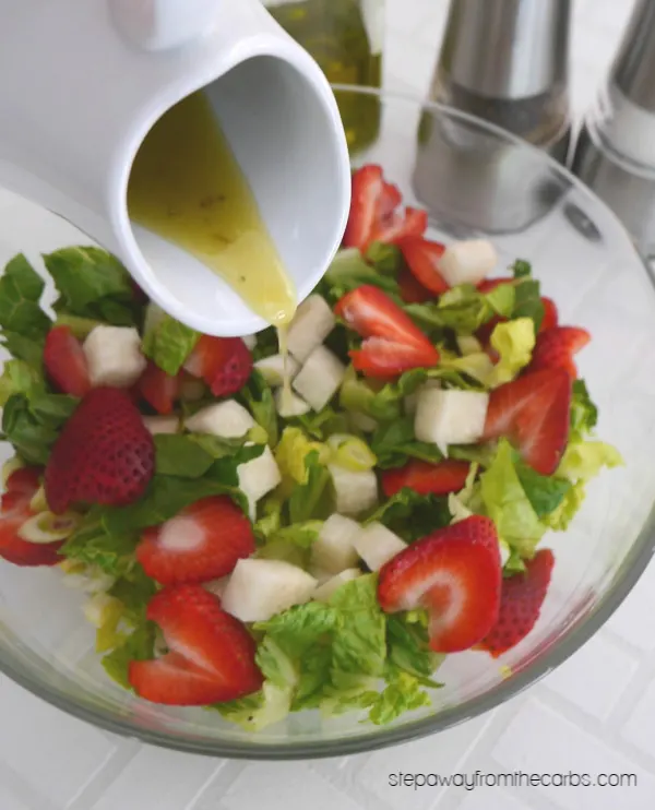 Low Carb Jicama and Strawberry Salad - a light and refreshing summer side dish recipe