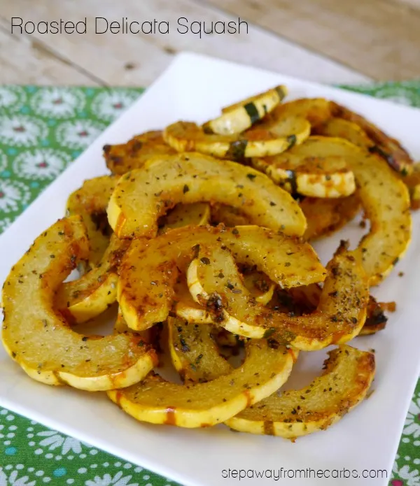 Roasted Delicata Squash - a delicious lower carb side dish recipe Roasted Delicata Squash - a delicious lower carb side dish recipe